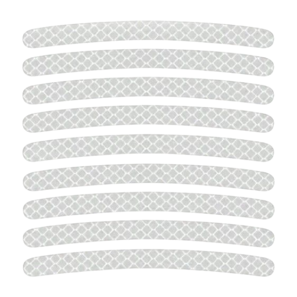 20 Piece Reflective Rim Safety Stickers - White