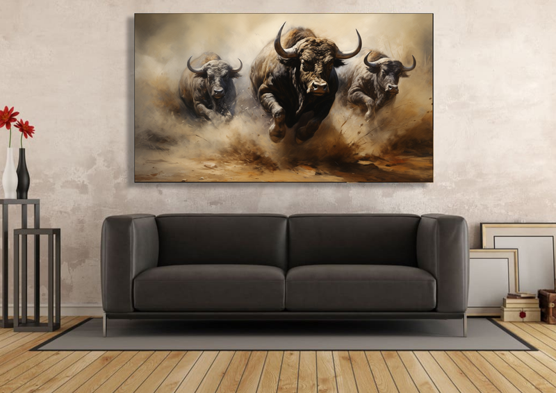 Canvas Wall Art - Buffalo Dusty Trail - HC1111