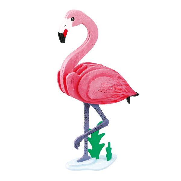 Robotime 3D Wooden Puzzle with Paints - Flamingo