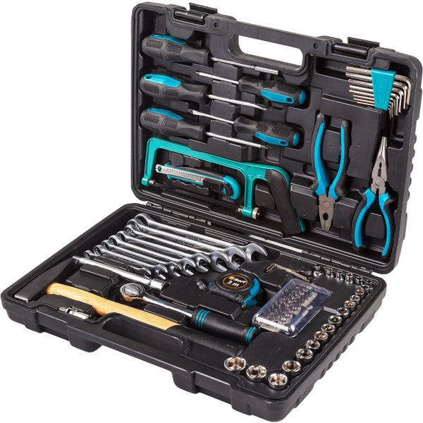 Bort - DIY Hand Tool Set / Tool Kit with Spanners and Sockets - 84 Piece