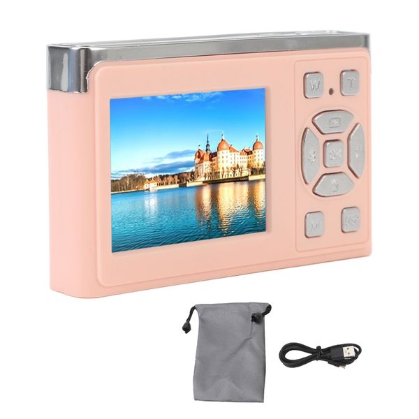 50MP 1080P Vlog Camera - 2.2" IPS, Type-C Pink