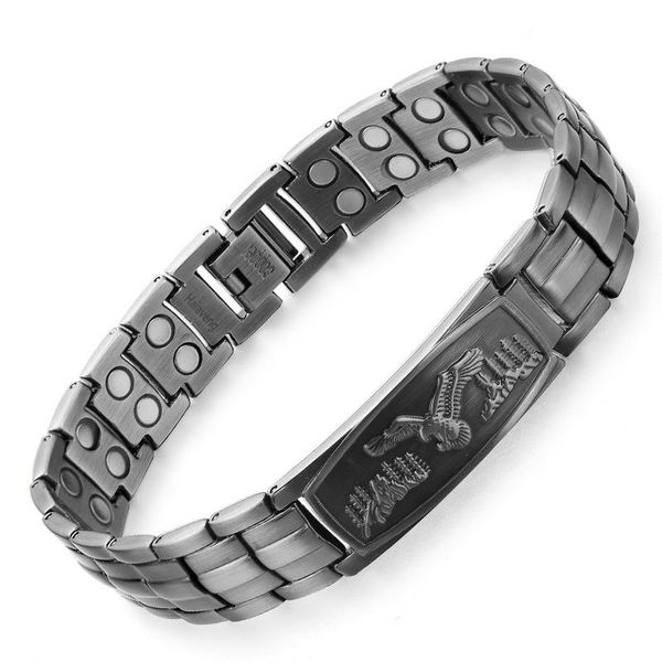Men's Magnetic Therapy Bracelet, 2X with Extra-Strong Magnetic Stones