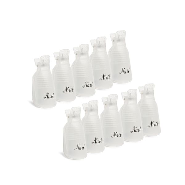Set of 10 - Reusable Nail Polish Remover Soaker Clip Covers