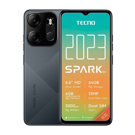 Tecno Spark Go 2023 4G Dual Sim 64GB - Black, Shop Today. Get it Tomorrow!