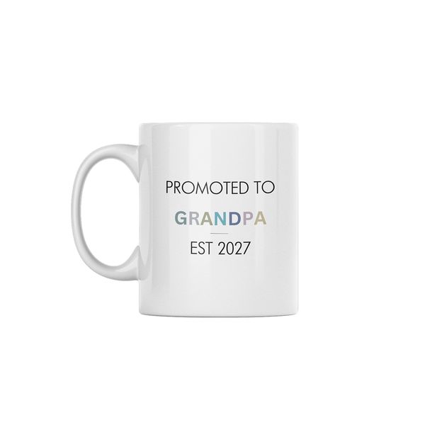 Promoted To Grandpa EST2027 Pregnancy Announcement Custom Printed Mug 330ml