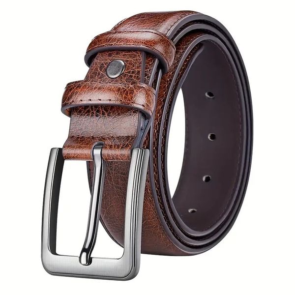Men's Retro PU Leather Belt Alloy Buckle Casual Jeans Strap