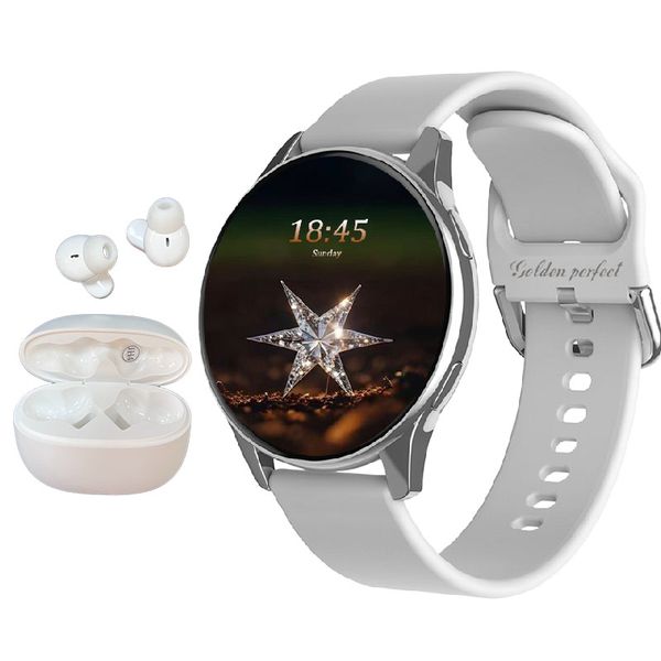 Women's Smartwatch &amp; Wireless Earbuds Gift Set - Stylish Health Combo