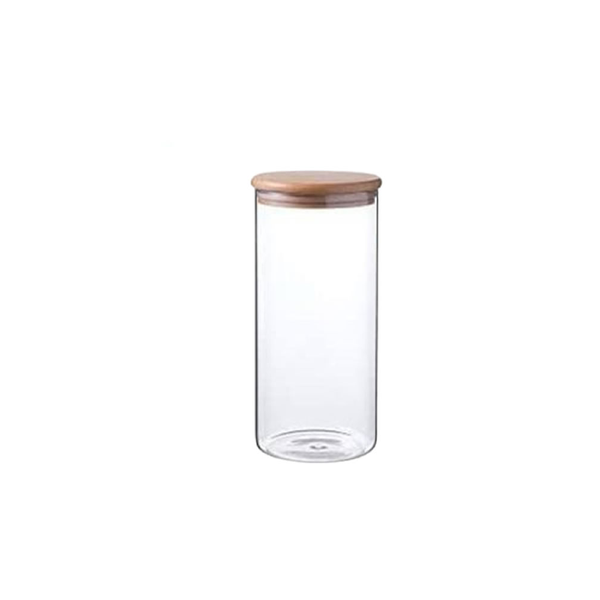 1.2L Multi-Functional Glass Kitchen Storage Jar With Bamboo Seal Lid