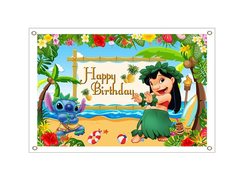 Lilo and Stitch Birthday Banner - PVC Banner 1.3mx900mm