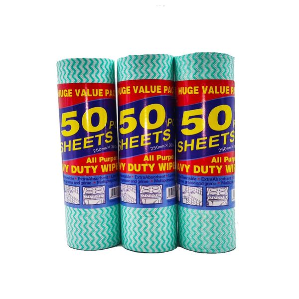 All-Purpose Reusable Heavy Duty Wipes 3 Pack (50's) - Blue Check