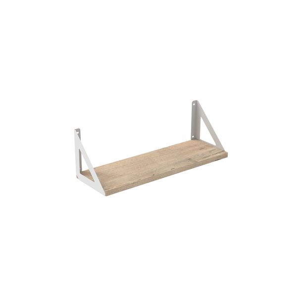 010Products Wall Mount Single Shelf White Bracket Set for Home - Office - Gym - Woodgrain