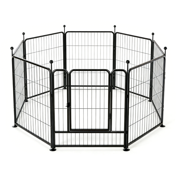 Indoor Metal Pet Playpen with Suction Cups Escape Proof Foldable 8 Panel