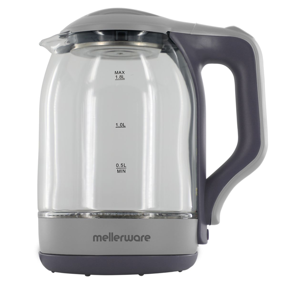 Mellerware 360 Degree Cordless Glass Kettle Grey 1.8L 1800W "Omega