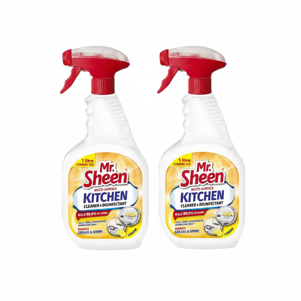 Mr Sheen Kitchen Cleaner &amp; Disinfectant 1L - Wild Orchid Scent - 2 Pack
