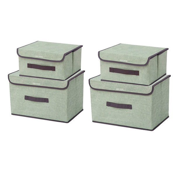Collapsible Storage Box with Lid - Set of 4