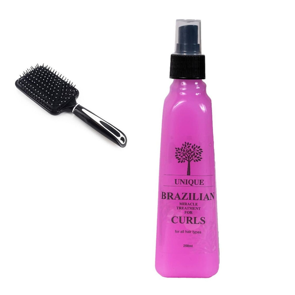 Cosmo Paddle Brush and Unique Brazilian Miracle Treatment For Curly Hair