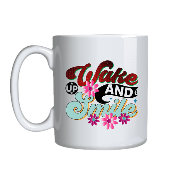 Wake Up Coffee Mug Motivational Trendy Graphic Cup Birthday Present 012