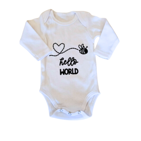 Baby Vest - Hello World Bee - 100% Cotton