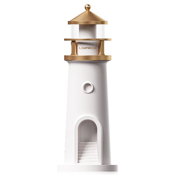 Moon Lamp Projector Night Light,Lighthouses Night Light with Remote -White