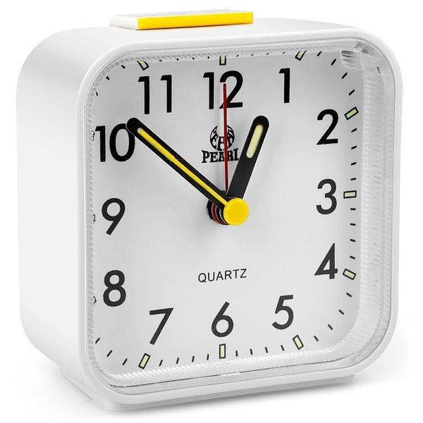 Analogue Alarm Clock Silent Bedside Clock with Snooze Function Nightlight