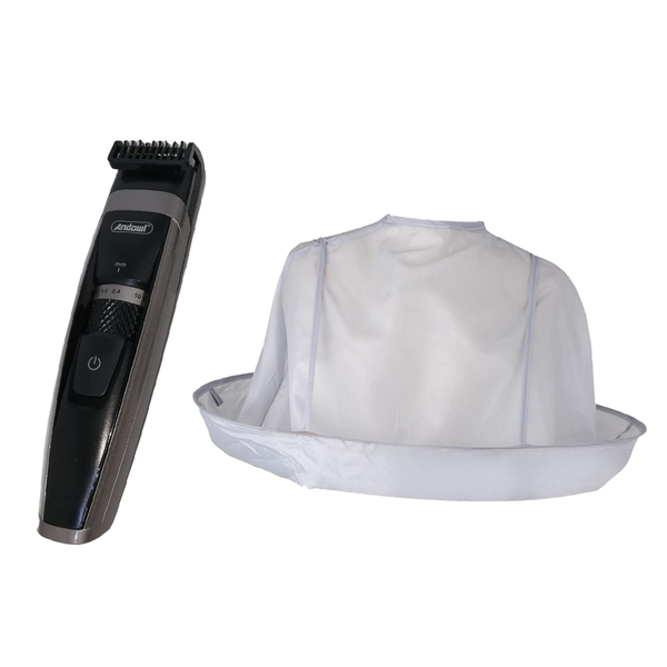 Portable Rechargeable Beard Clippers &amp; Hair Cutting Cloak Combo