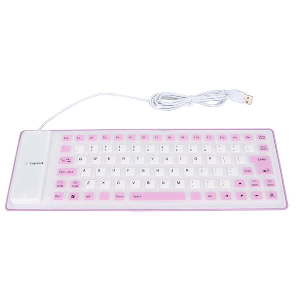 Silicone Keyboard PC Wired Silent Purple