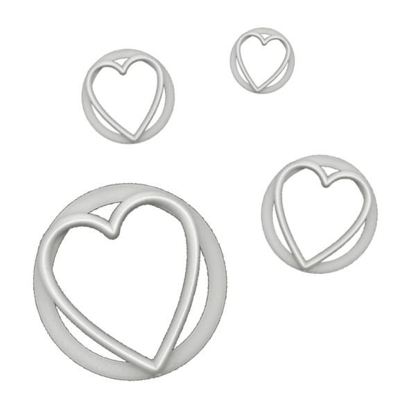 FMM Cutter Heart Set of 4 Fondant Icing Cake Shape Cutting Tool Versatile