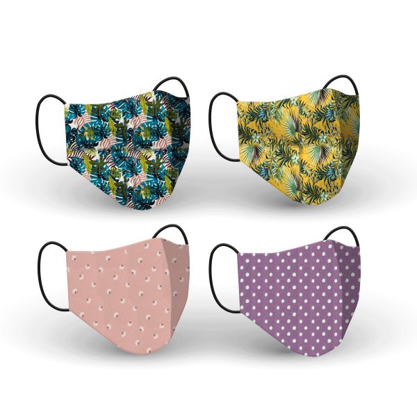 Clinic Gear Ladies Printed Reusable Protective Fashion Face Masks - 24 Pack