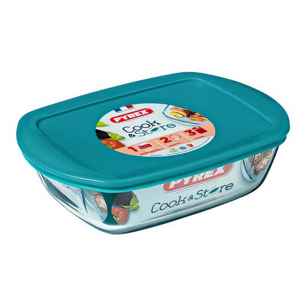 Pyrex - Storage Cook and Store Rectangular Dish With Lid - 1.1 Litre
