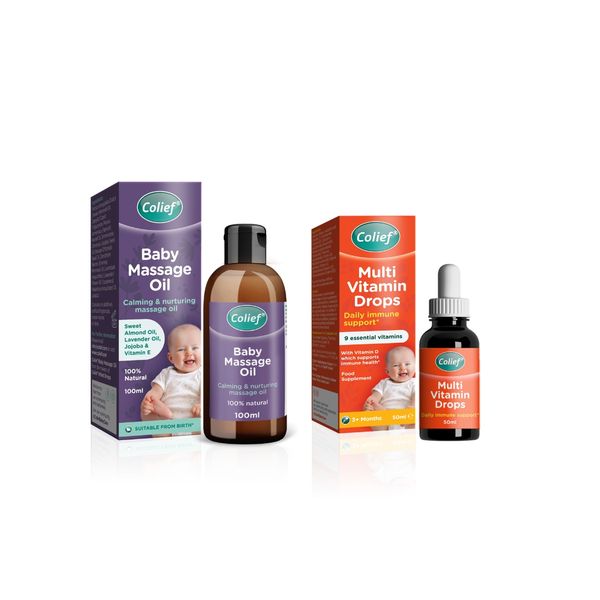 Colief Combo Baby Massage Oil + Multi Vitamin Drops