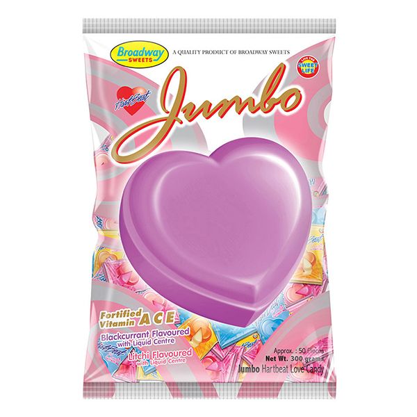 Hartbeat Jumbo Love Candy - Blackcurrant &amp; Litchi (50 Sweets)