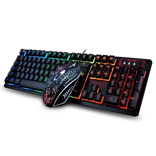 Wired USB Gaming Keyboard &amp;Optical 2400 DPI Mouse Combo Set RGB Backlit K13