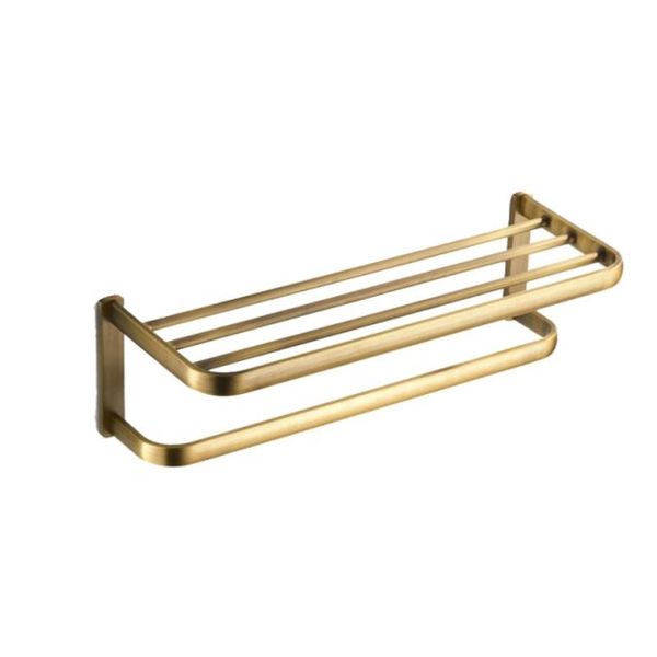 Gold Bathroom White Chrome Shelf Towel Holder