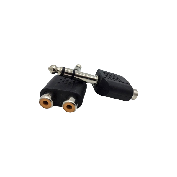 Audio Adapter 3.5MM(M) To 2 RCA(F) Pack Of 2 (BLACK)