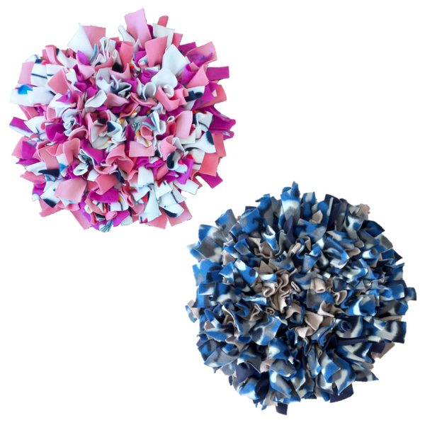 2 Pack - Handmade Pet Snuffle Mat - Blue Camo + Pink and White