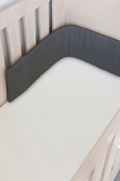 Blue Grey Muslin Cot Bumper Cover image