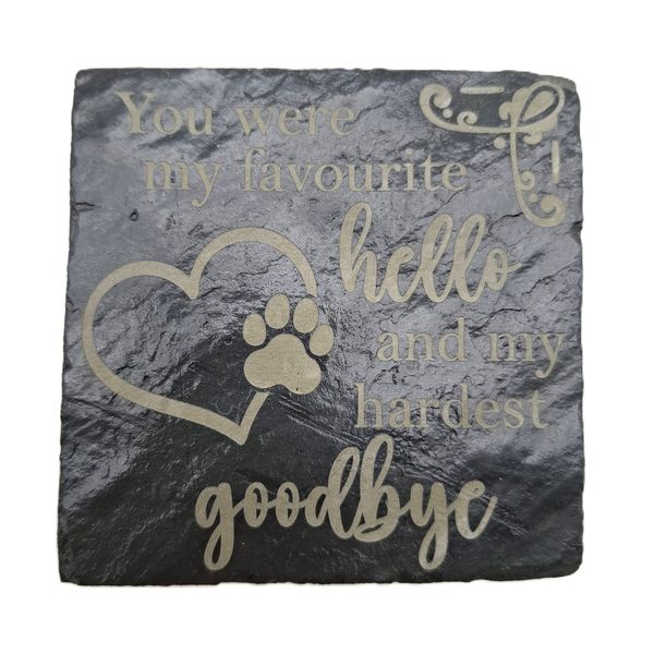 Pet Memorial Stone for Dog Cat, Memorial Stone for Garden, Slate tile