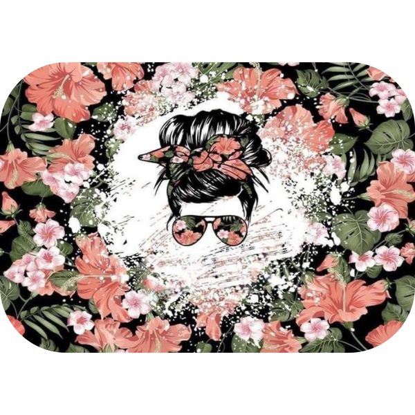 Flowers And Leafs Splash Messy Bun Girl Printed Mouse Pad