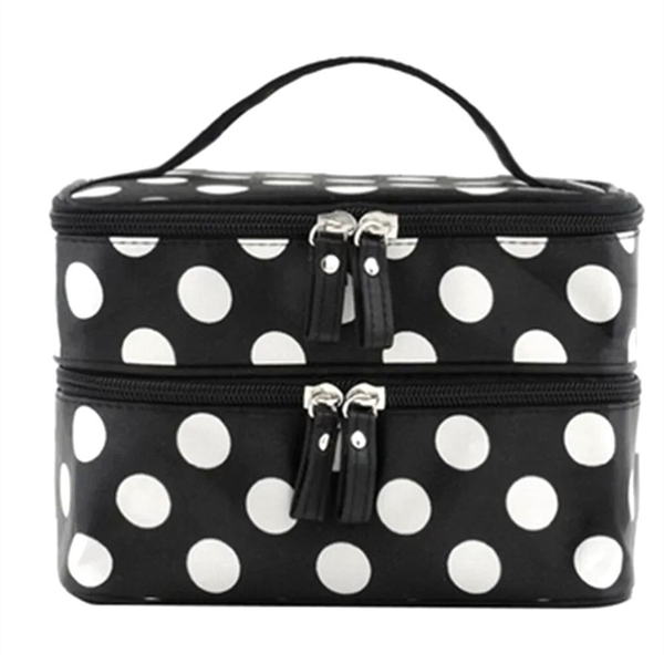 Large Capacity Cosmetic Bag Double Layer Zipper Women Makeup Bags