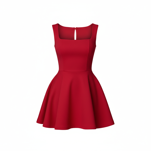 Sleeveless Mini Dress - Red