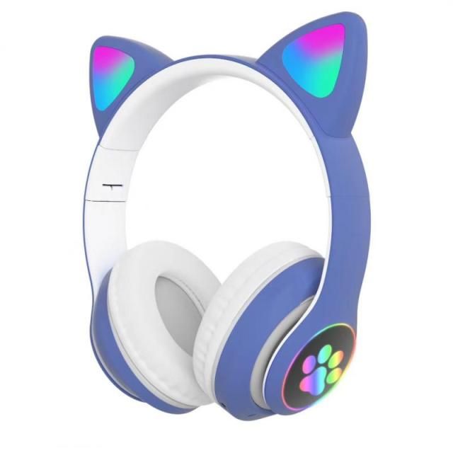 Techme VZV23M Cat Ear LED Wireless Bluetooth Headphone Blue Shop