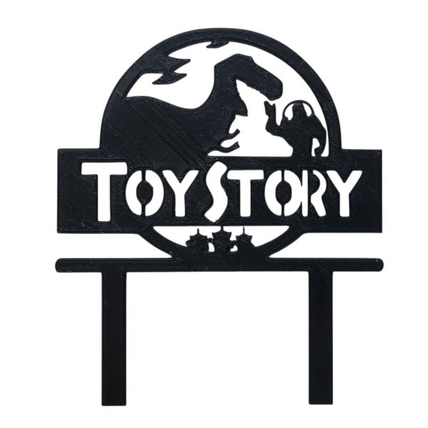 Toy Story Style Cake Topper - Rex &amp; Buzz Action Design - 14.5cm Wide