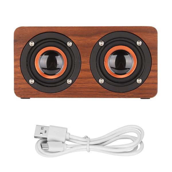 Wireless Speaker Retro Subwoofer Portable Computer Speakers Mahogany Grain