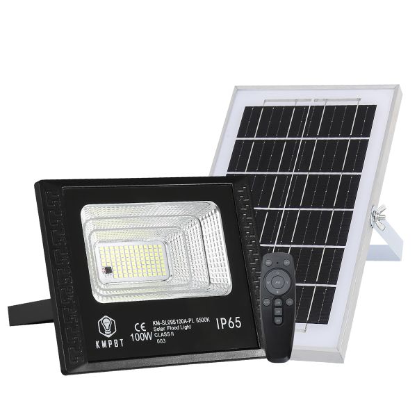 100W Solar Flood Light Outdoor Dusk to Dawn with Remote Control
