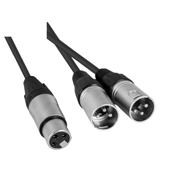 Hybrid XLR Female - Dual XLR Male Cable 0.3m