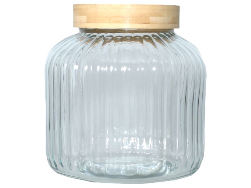 Canister Glass with Bamboo Lid 1.6LT