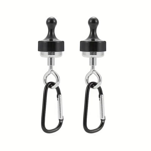 2 Pieces Magnetic Hook Holder with Clip Buckle for Camping &amp; Fishing Tent