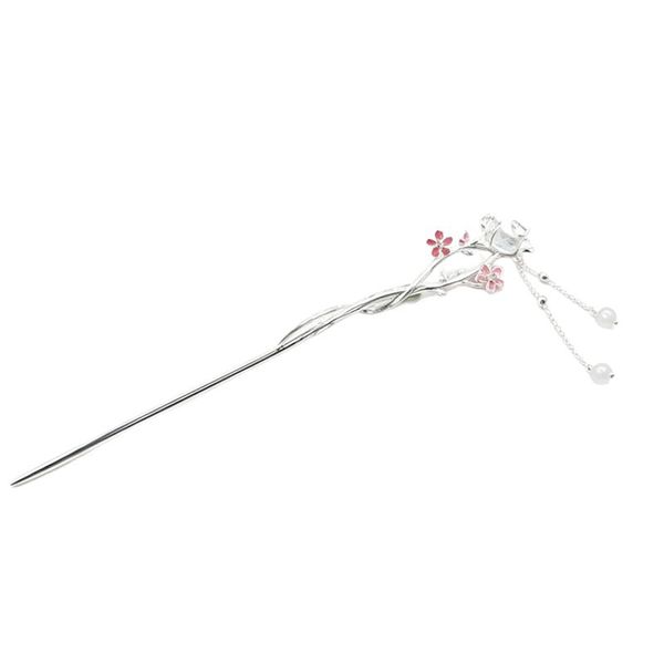 A Red Plum Blossom Hairpin With A Chinese Style