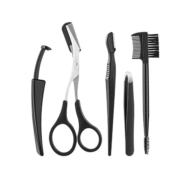 5 Pieces Portable Stainless Steel Eyebrow Cutting Tool Set