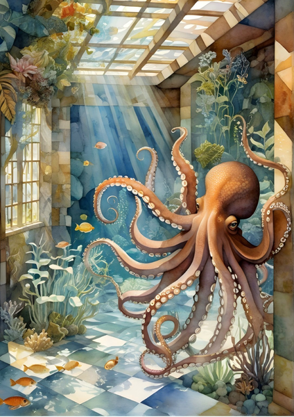 Canvas Home Decor Wall Art - Vibrant Octopus